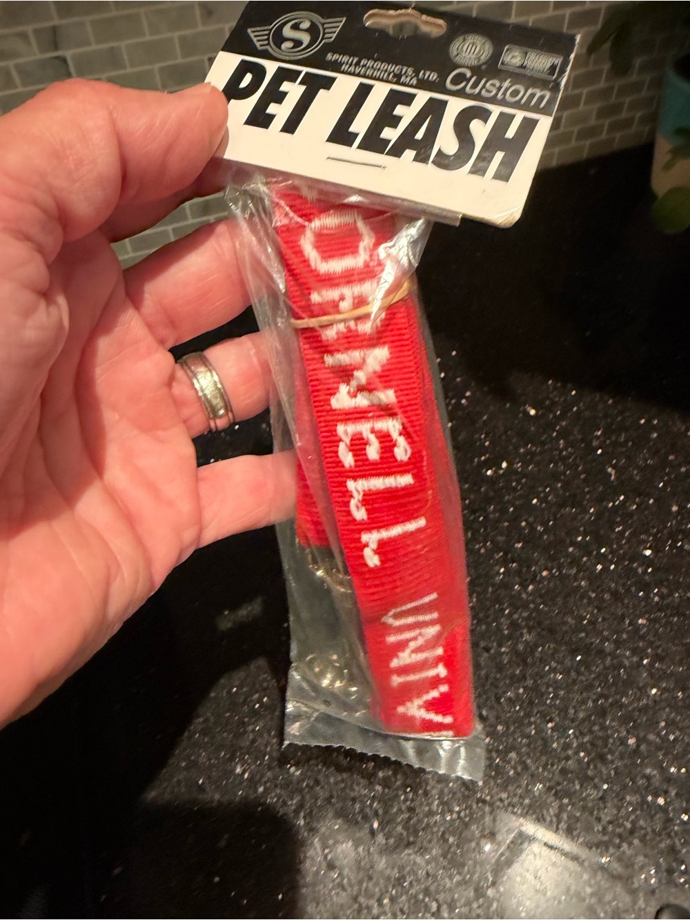 Spirit Products Red/White Custom Pet Leash - Cornell University